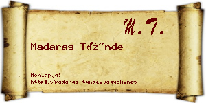 Madaras Tünde névjegykártya
